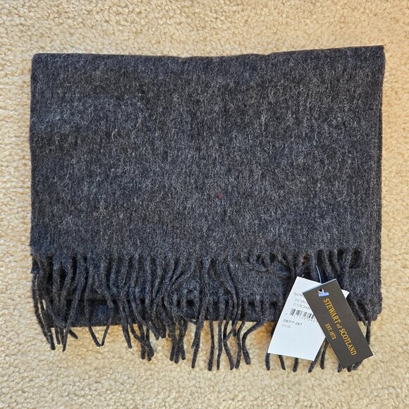 Stewart of Scotland Accessories - NWT 100% Merino Wool Scarf Stewart of Scotland Grey